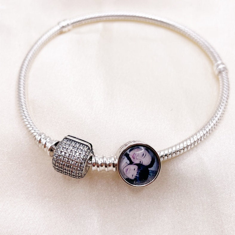 Custom Photo Charm of Bracelet, Fits Pandora Bracelet,Individual Personalized Photo Charm, Photo Gift PC-016