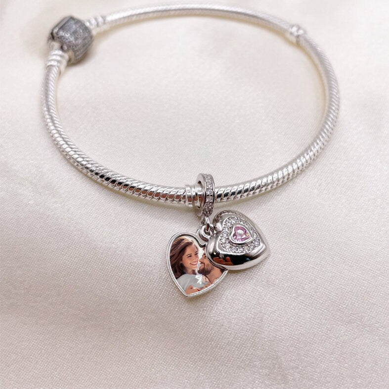 Custom Photo Charm of Bracelet, Fits Pandora Bracelet,Individual Personalized Photo Charm, Photo Gift PC-023