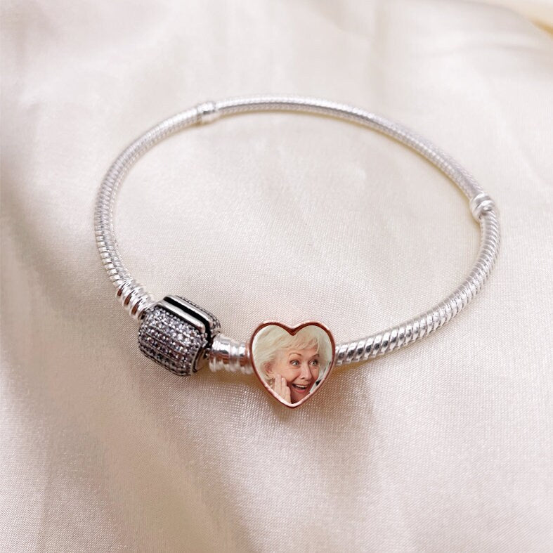 Custom Photo Charm of Bracelet, Fits Pandora Bracelet,Individual Personalized Photo Charm, Photo Gift PC-034