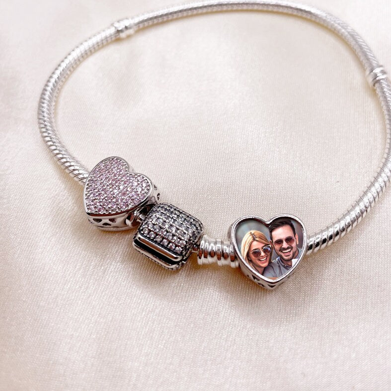 Custom Photo Charm of Bracelet, Fits Pandora Bracelet,Individual Personalized Photo Charm, Photo Gift PC-024