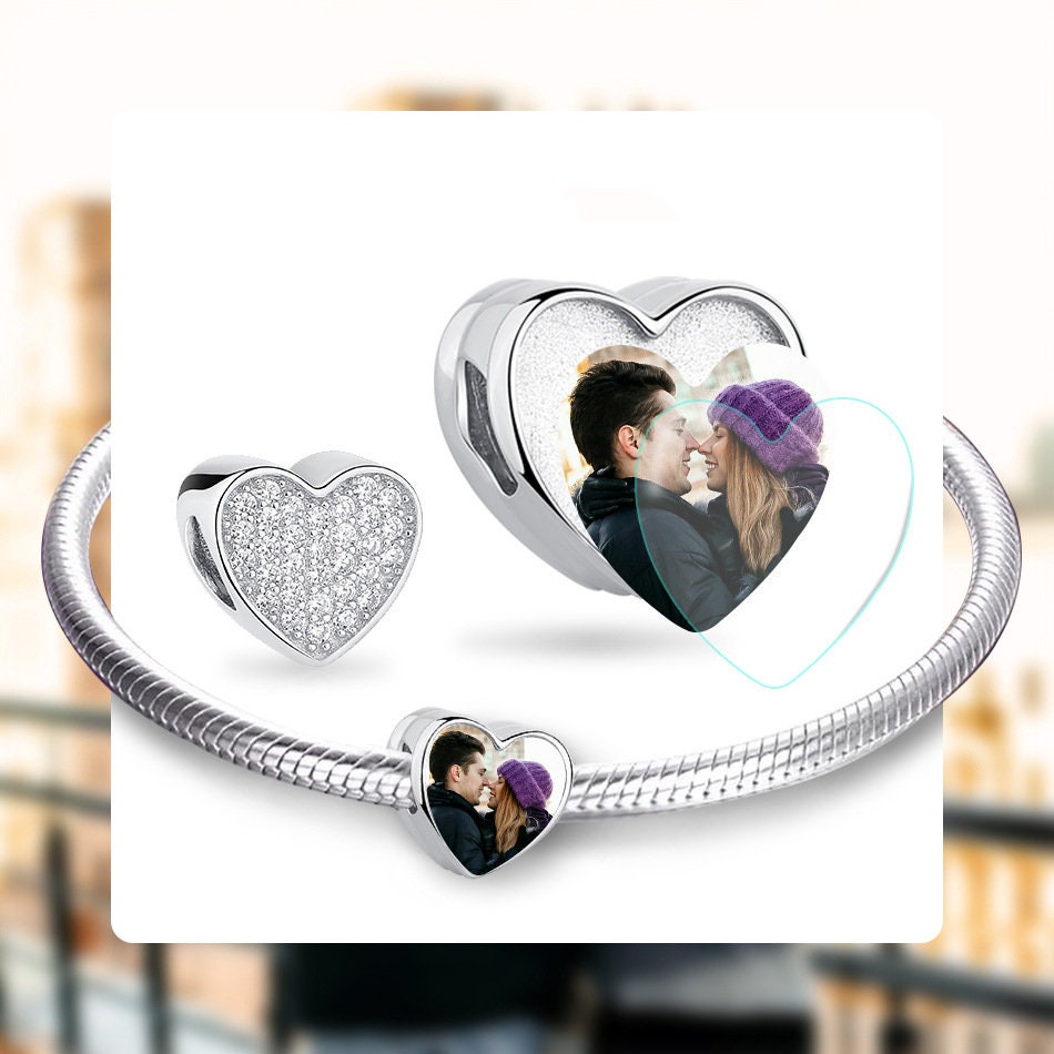 Custom Photo Charm of Bracelet, Fits Pandora Bracelet,Individual Personalized Photo Charm, Photo Gift PC-021