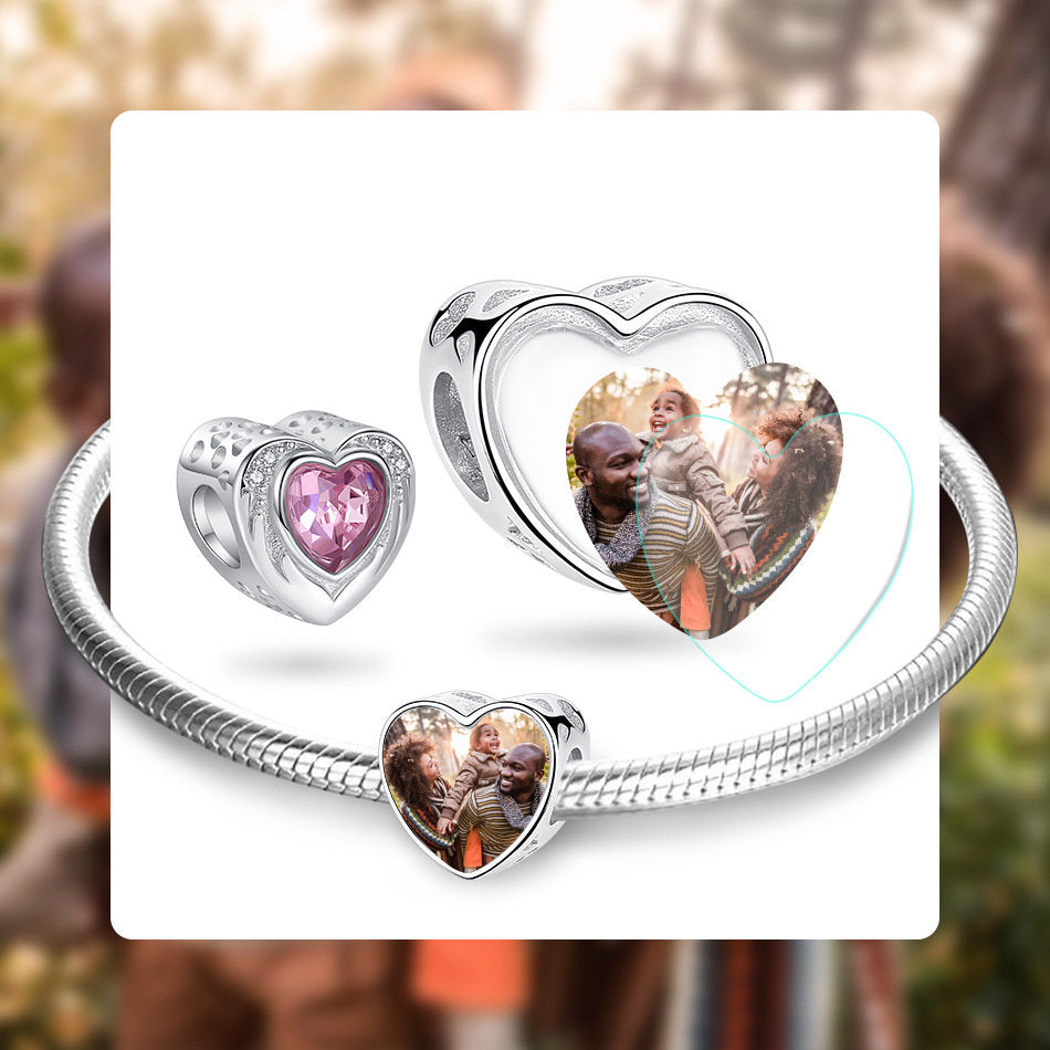 Custom Photo Charm of Bracelet, Fits Pandora Bracelet,Individual Personalized Photo Charm, Photo Gift PC-014