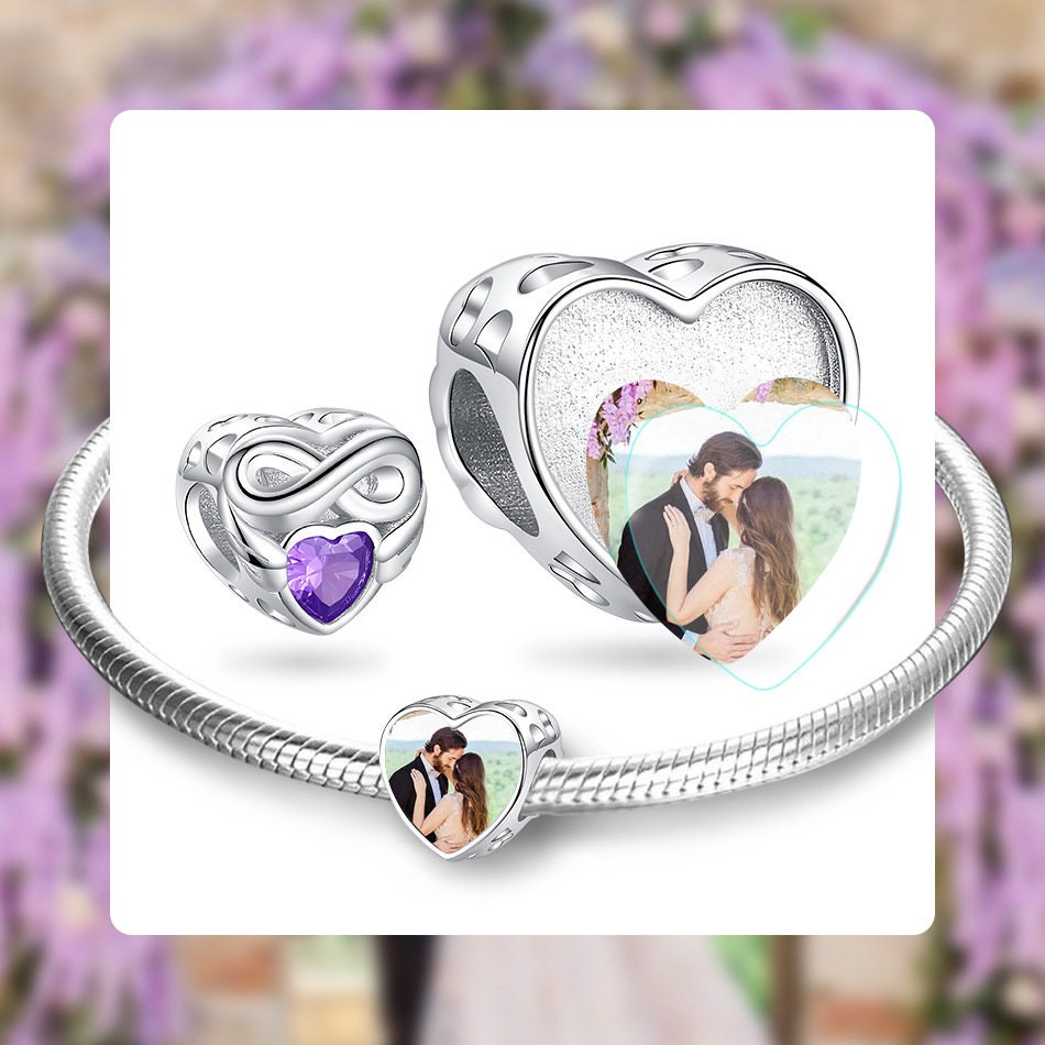 Custom Photo Charm of Bracelet, Fits Pandora Bracelet,Individual Personalized Photo Charm, Photo Gift PC-022