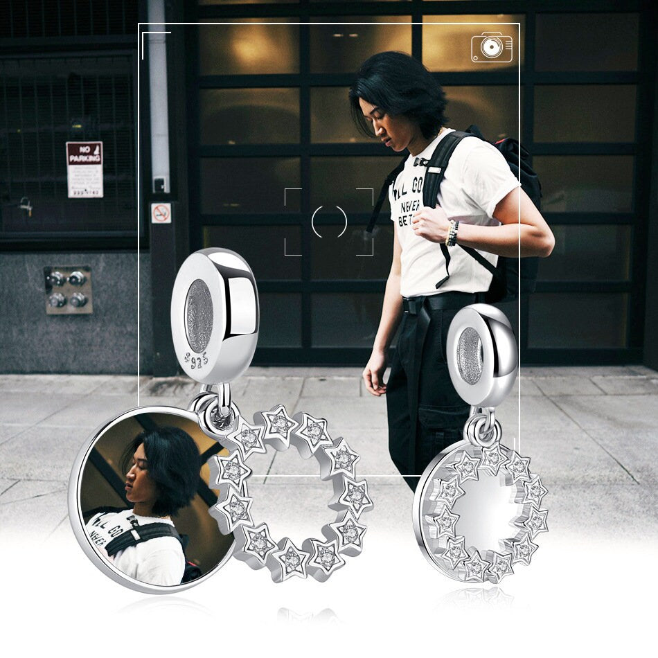 Custom Photo Charm of Bracelet, Fits Pandora Bracelet,Individual Personalized Photo Charm, Photo Gift PC-017