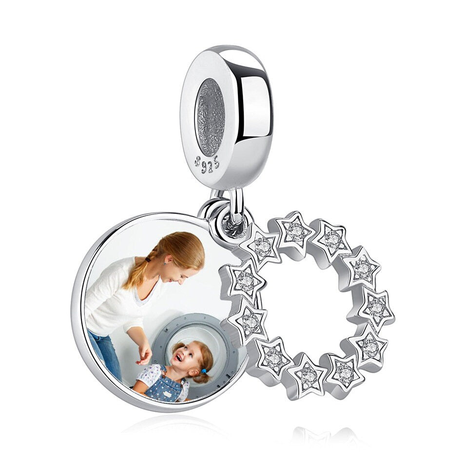 Custom Photo Charm of Bracelet, Fits Pandora Bracelet,Individual Personalized Photo Charm, Photo Gift PC-017