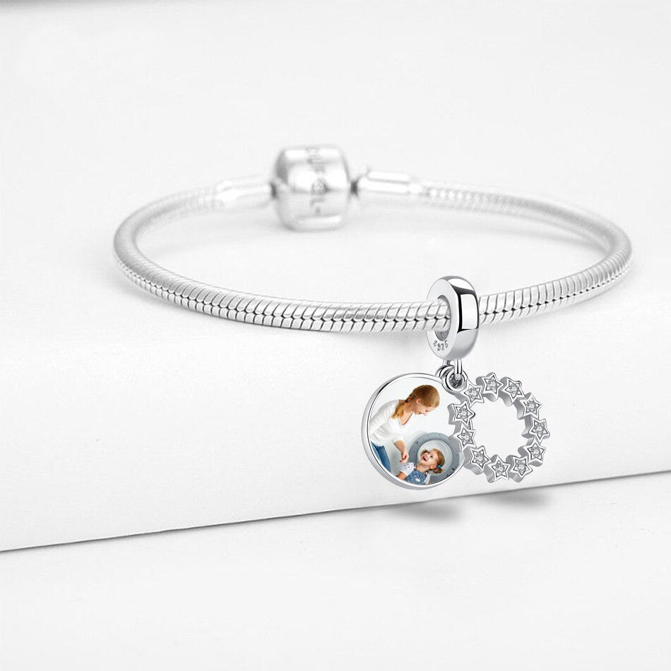 Custom Photo Charm of Bracelet, Fits Pandora Bracelet,Individual Personalized Photo Charm, Photo Gift PC-017