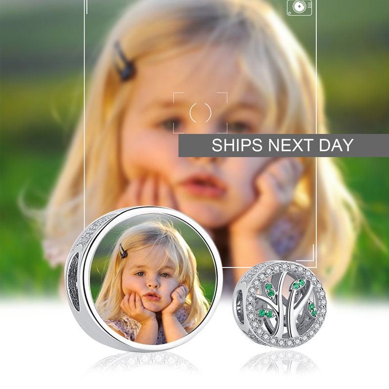 Custom Photo Charm of Bracelet, Fits Pandora Bracelet,Individual Personalized Photo Charm, Photo Gift PC-011