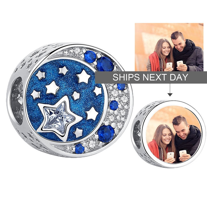 Custom Photo Charm of Bracelet, Fits Pandora Bracelet,Individual Personalized Photo Charm, Photo Gift PC-015