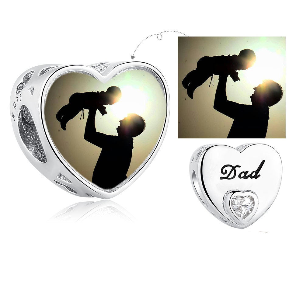 Custom Photo Charm of Bracelet, Fits Pandora Bracelet,Individual Personalized Photo Charm, Photo Gift PC-033