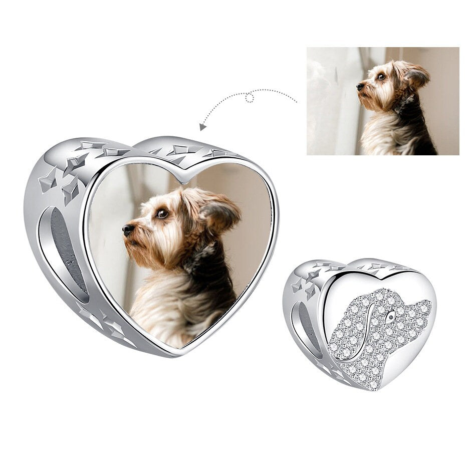 Custom Photo Charm of Bracelet, Fits Pandora Bracelet,Individual Personalized Photo Charm, Photo Gift PC-029