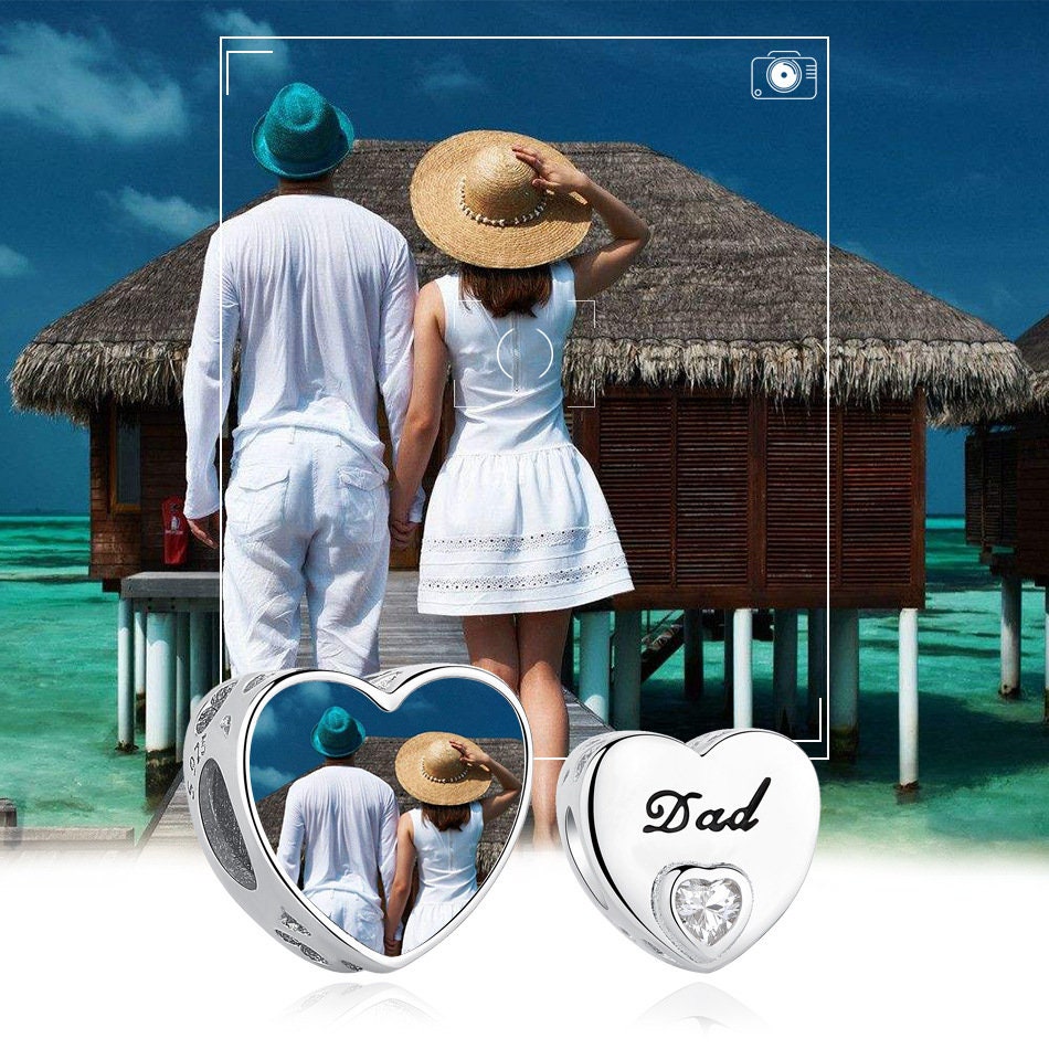 Custom Photo Charm of Bracelet, Fits Pandora Bracelet,Individual Personalized Photo Charm, Photo Gift PC-033