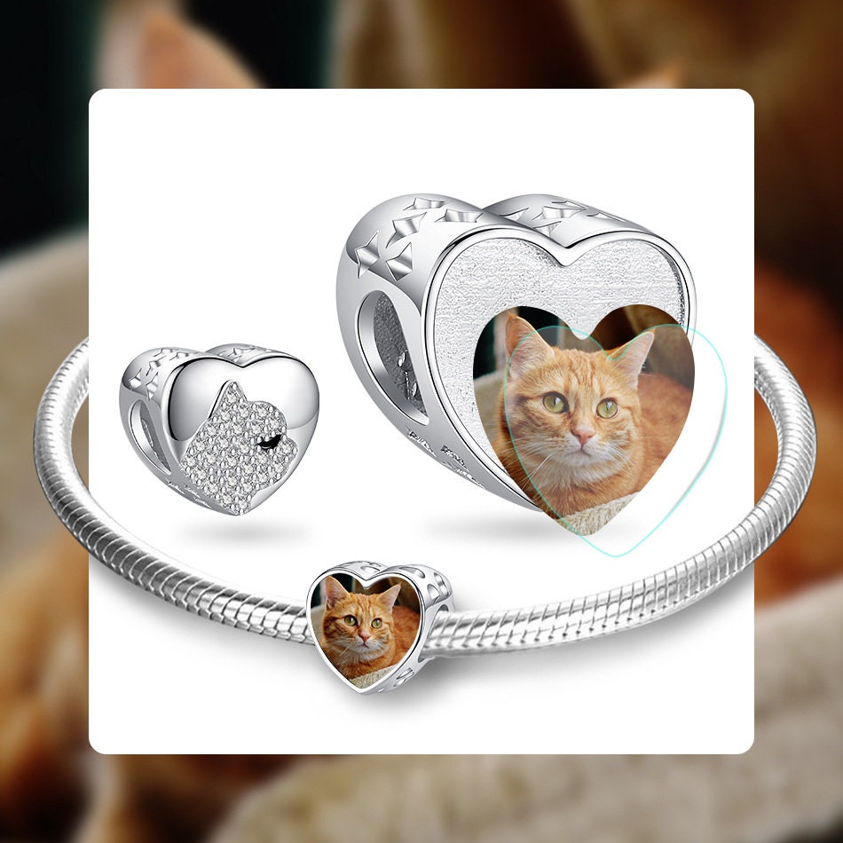 Custom Photo Charm of Bracelet, Fits Pandora Bracelet,Individual Personalized Photo Charm, Photo Gift PC-032