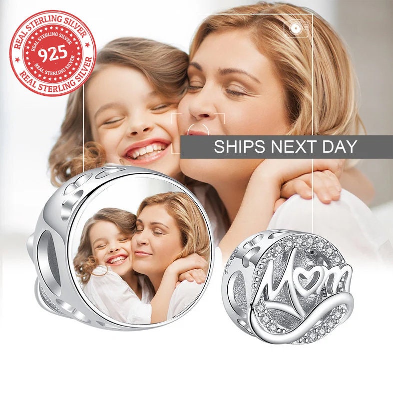 Custom Photo Charm of Bracelet, Fits Pandora Bracelet,Individual Personalized Photo Charm, Photo Gift PC-013