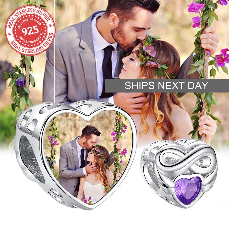 Custom Photo Charm of Bracelet, Fits Pandora Bracelet,Individual Personalized Photo Charm, Photo Gift PC-022