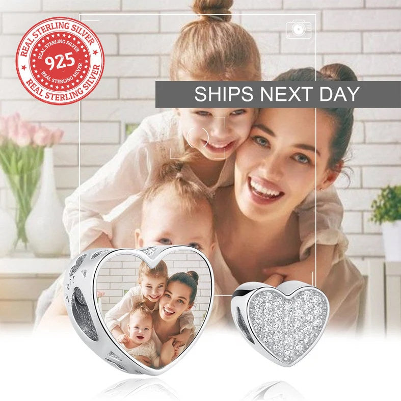 Custom Photo Charm of Bracelet, Fits Pandora Bracelet,Individual Personalized Photo Charm, Photo Gift PC-021