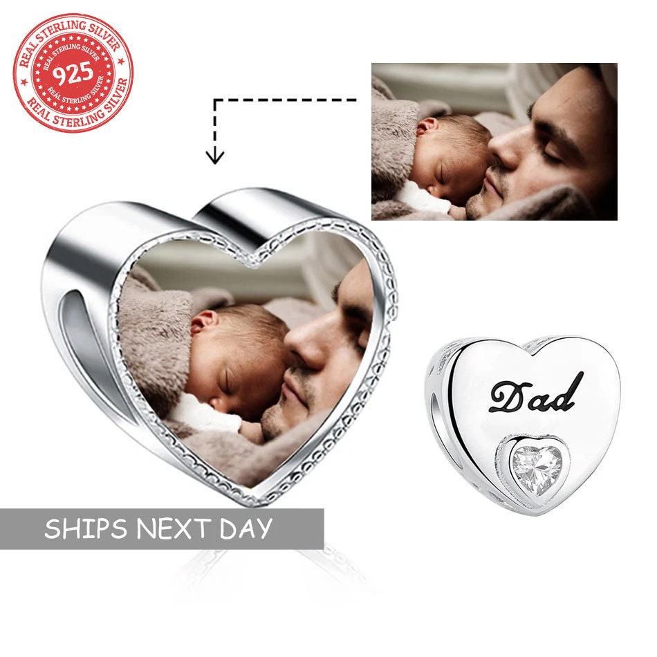 Custom Photo Charm of Bracelet, Fits Pandora Bracelet,Individual Personalized Photo Charm, Photo Gift PC-033
