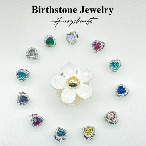 Birthstone gift, Birthstone charm, Birthstone bracelet, Birthstone necklace BSH-S