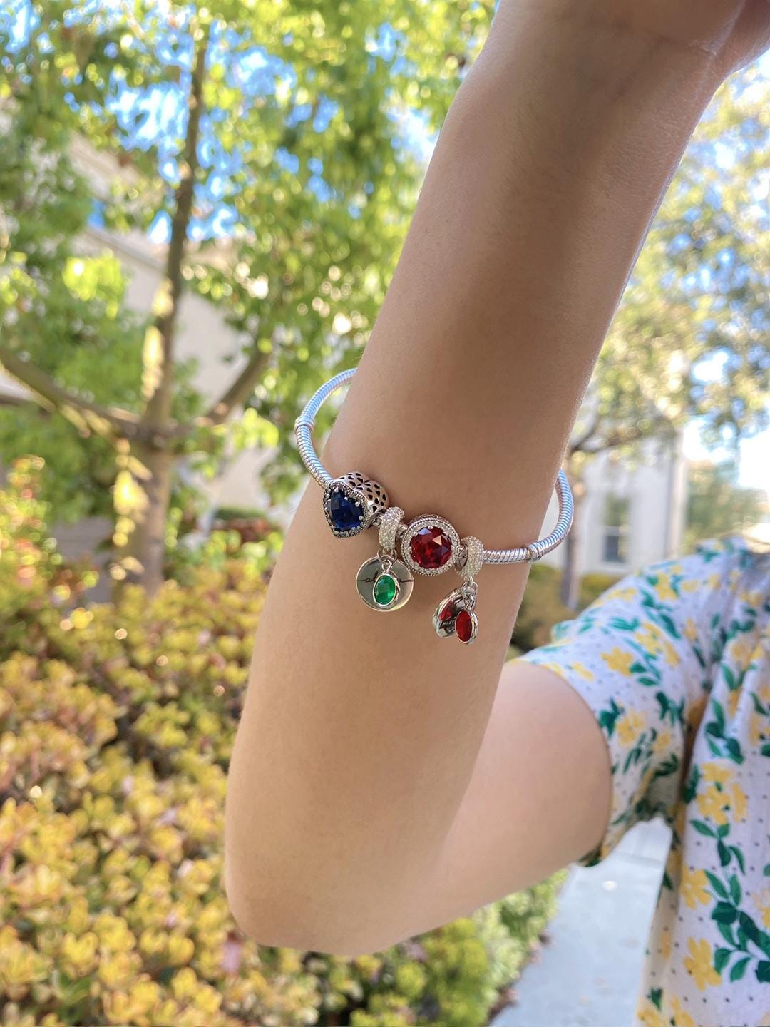 Birthstone gift, Birthstone charm, Birthstone bracelet, Birthstone necklace