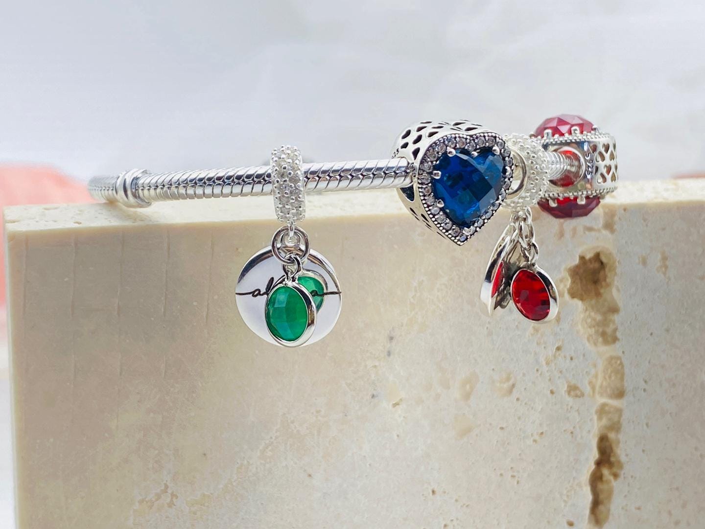 Birthstone gift, Birthstone charm, Birthstone bracelet, Birthstone necklace BSH-S